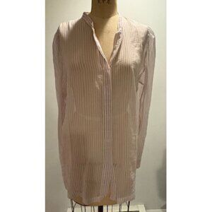 Lightweight Dries Van Noten  Striped Blouse w Puff Shoulders